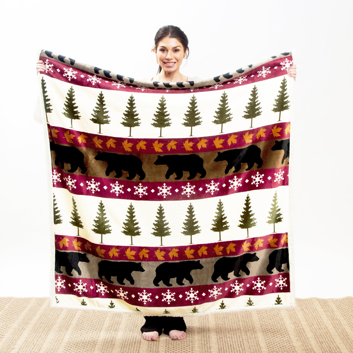 Tall Pine Plush Sherpa Throw