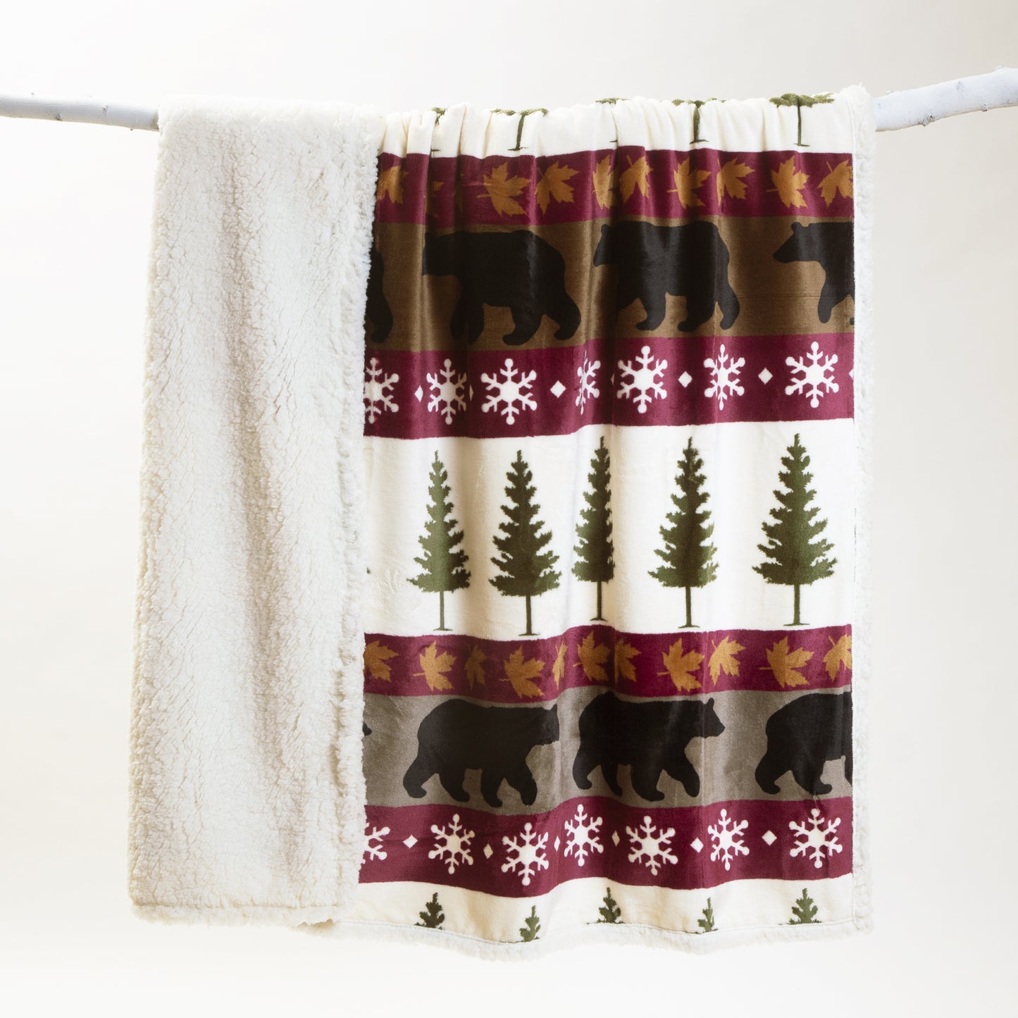 Tall Pine Plush Sherpa Throw