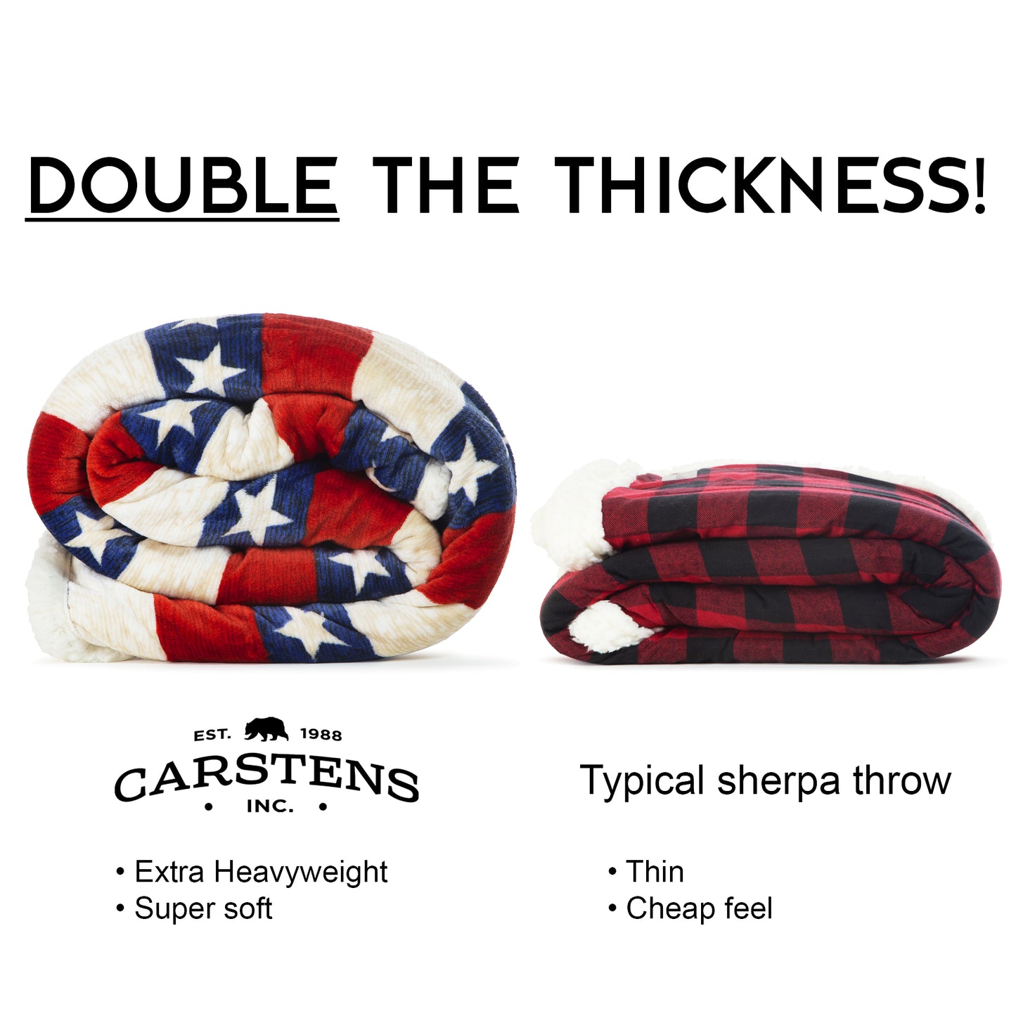 Americana Plush Sherpa Throw