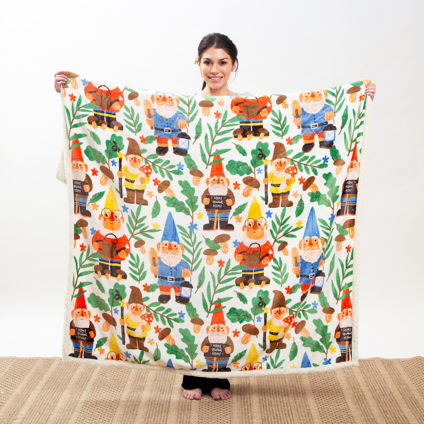 Gnomes Plush Sherpa Throw