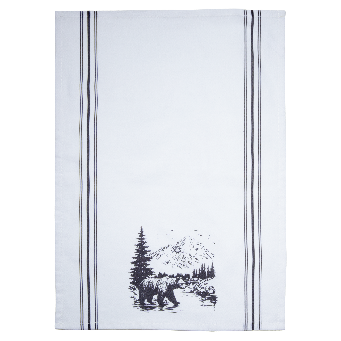 Bear with Stripes Tea Towel