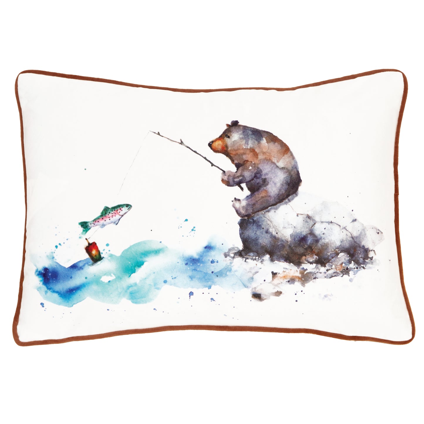 Fishing Bear Pillow