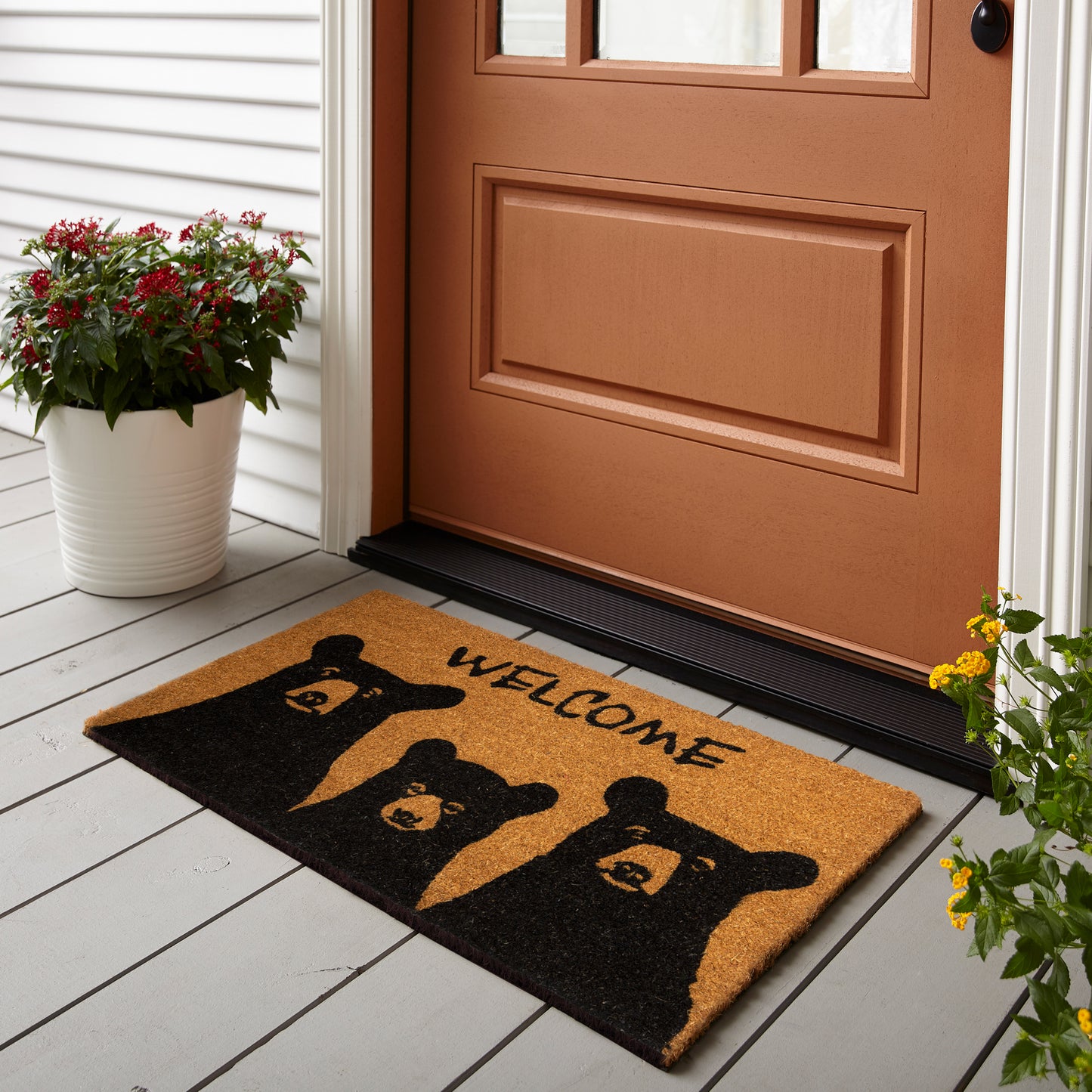 Welcome Bear Coir Door Mat