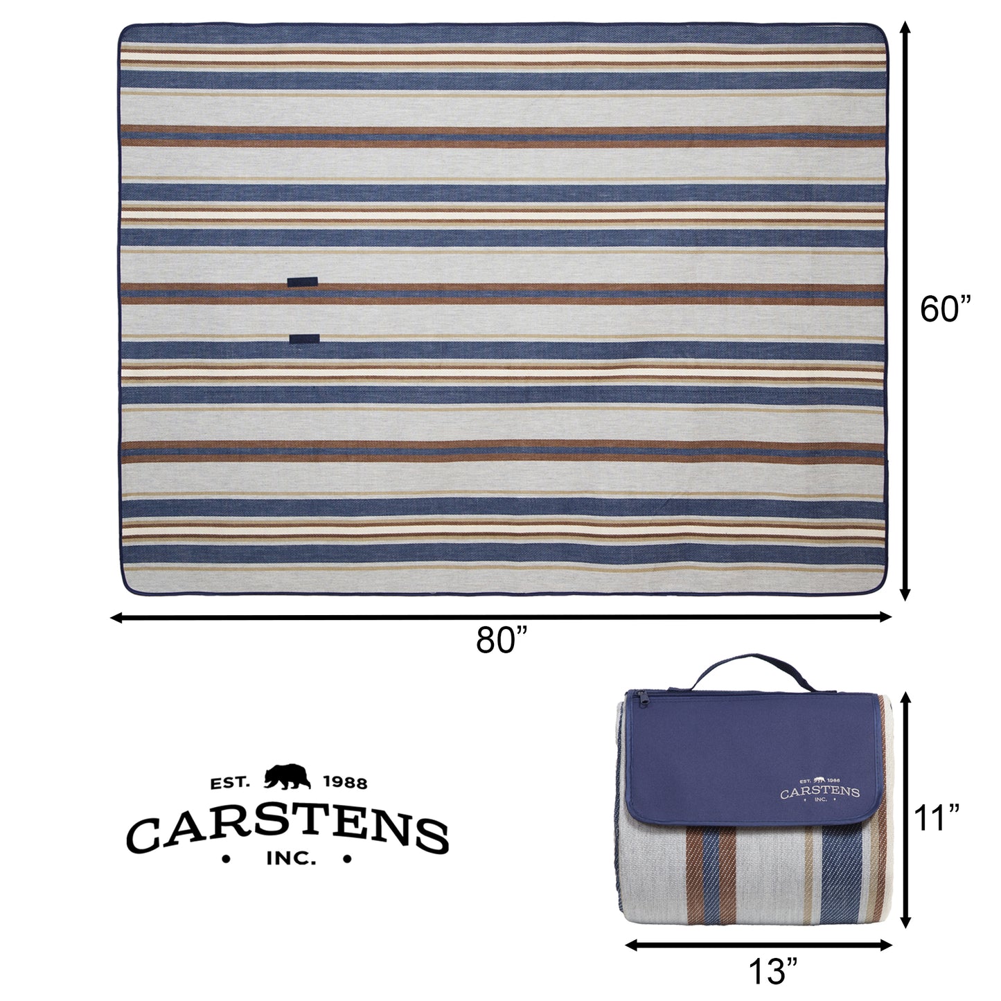 Seashore Stripe Woven Picnic Blanket