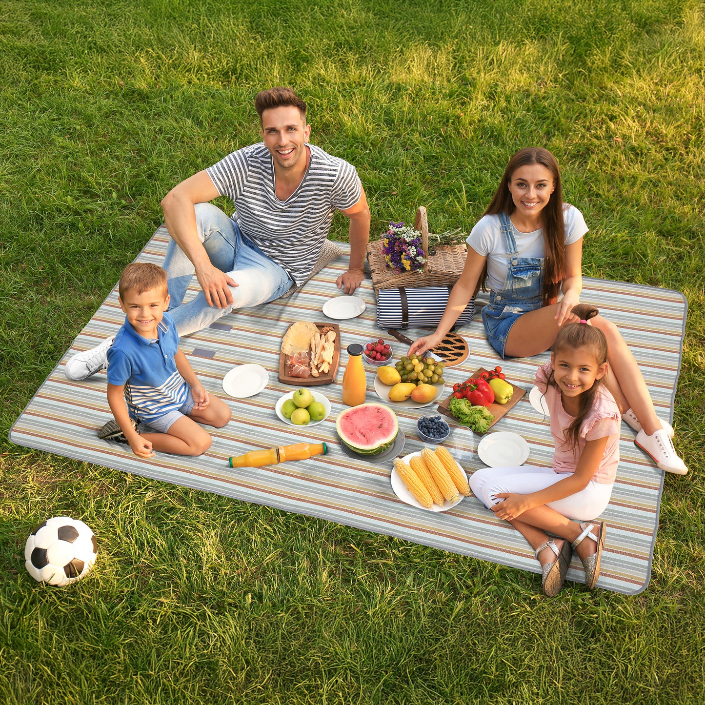 River Rock Woven Stripe Picnic Blanket