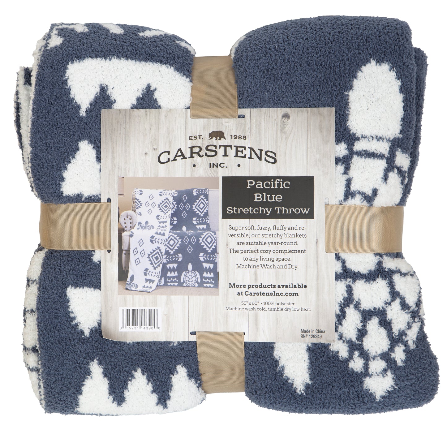 Pacific Blue Stretchy Throw Blanket