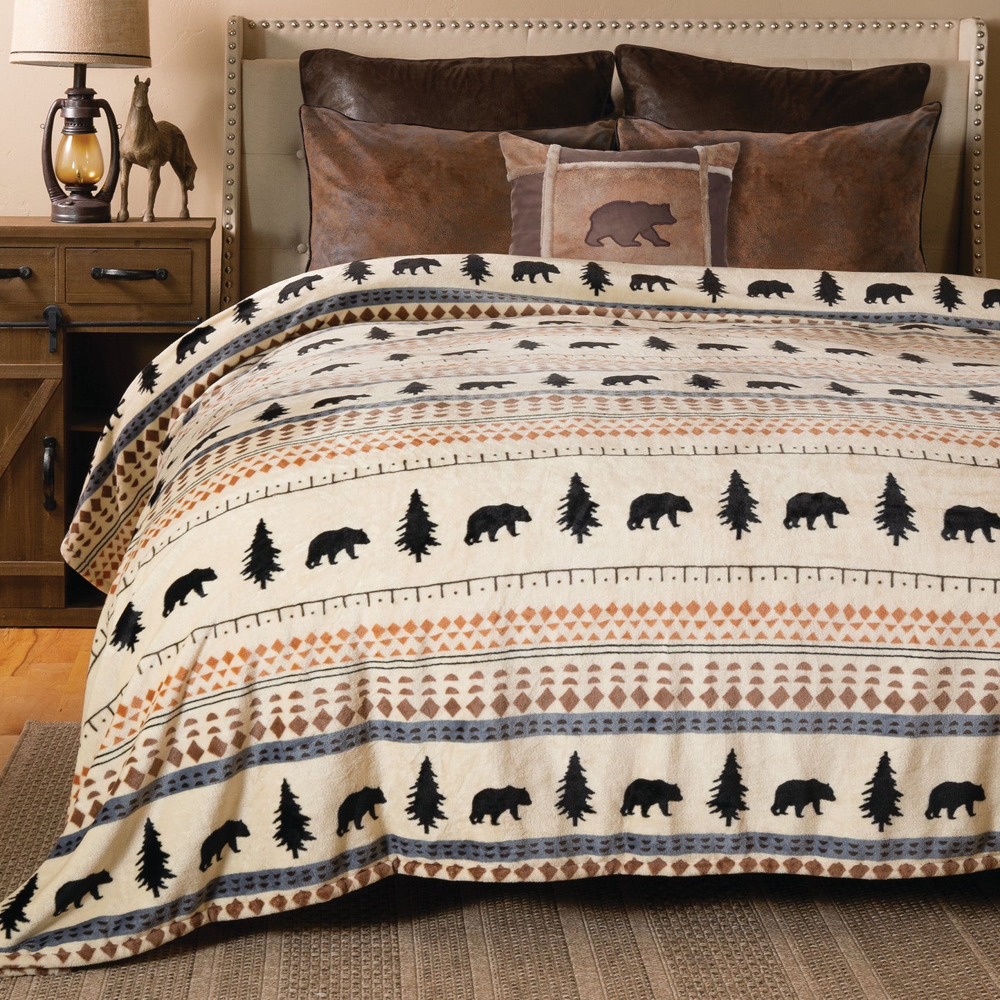 Scandinavian Bear Plush Bed Blanket