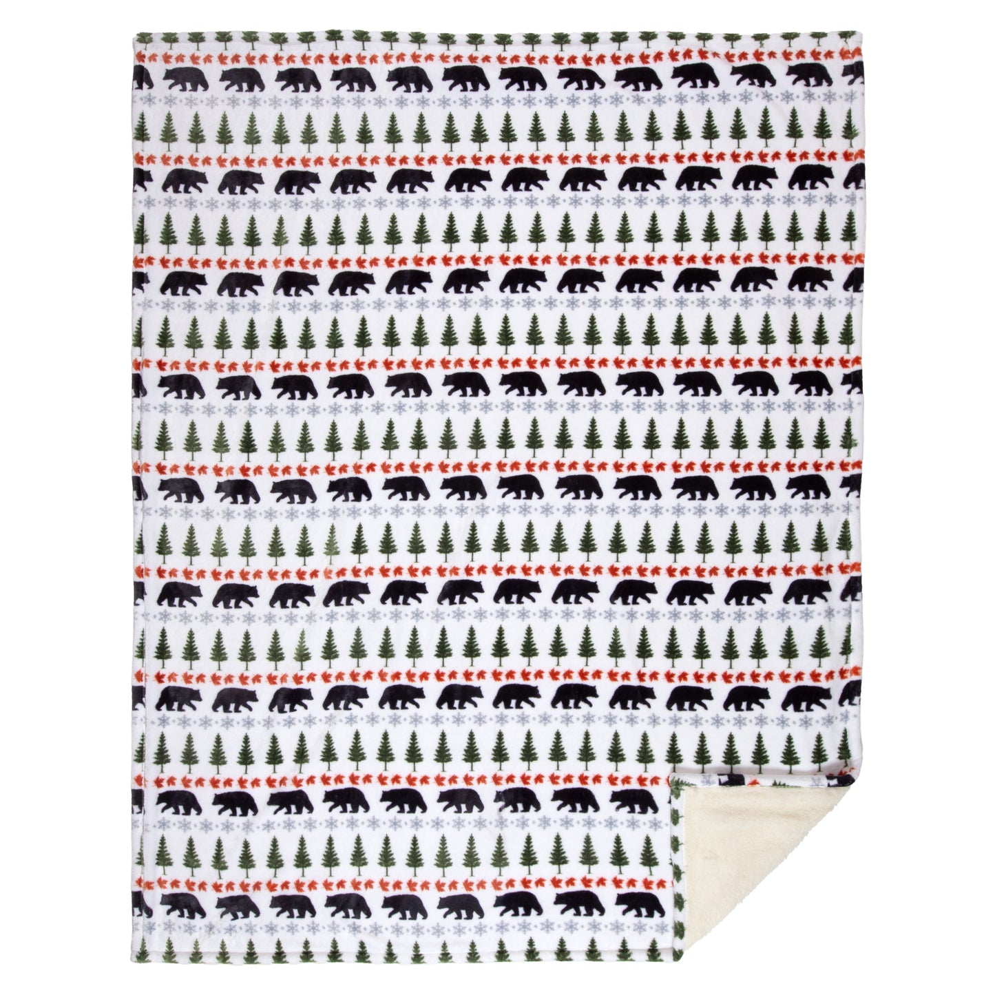 Evergreen Bear Plush Sherpa Throw