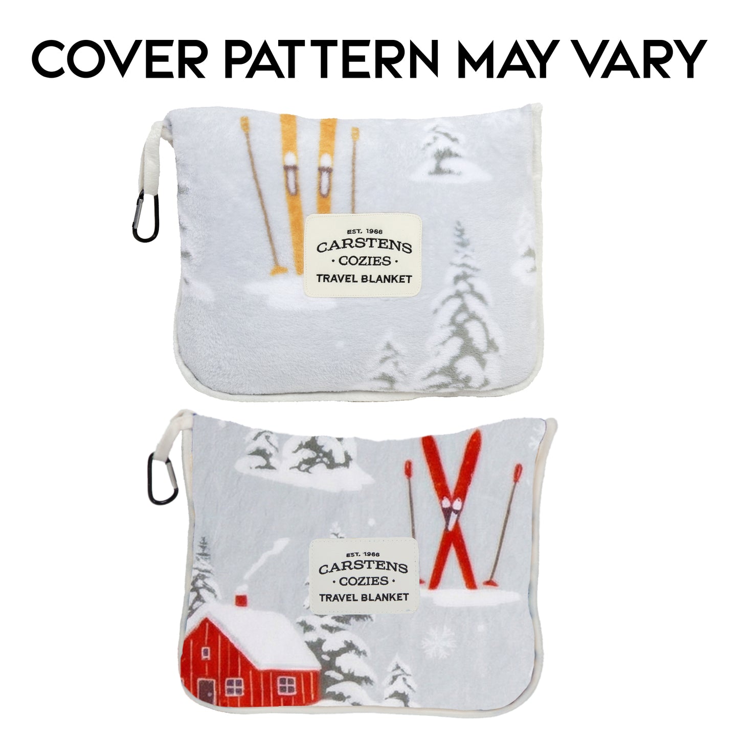Snowy Cabin Travel Blanket