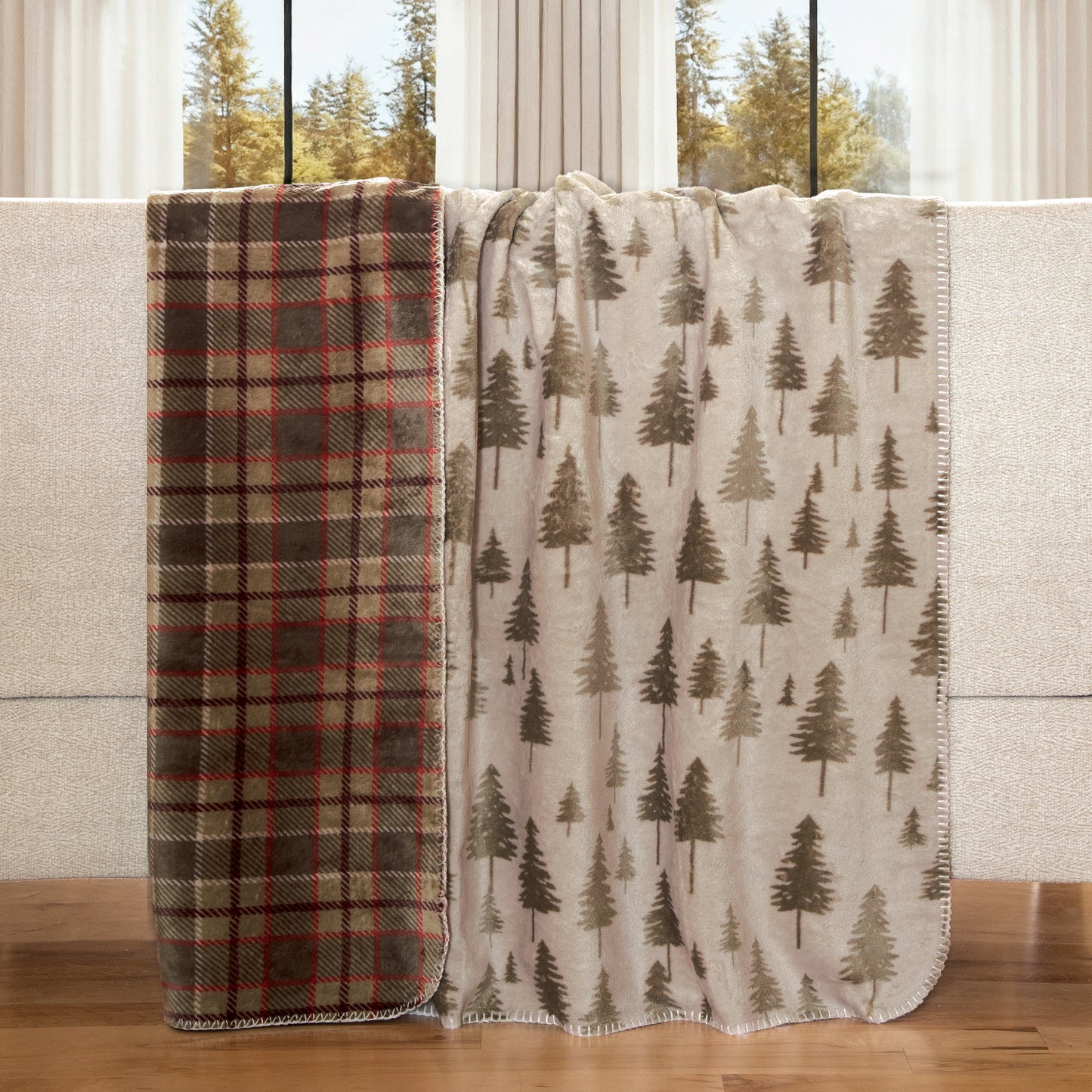 Fall Plains Reversible Plush Throw