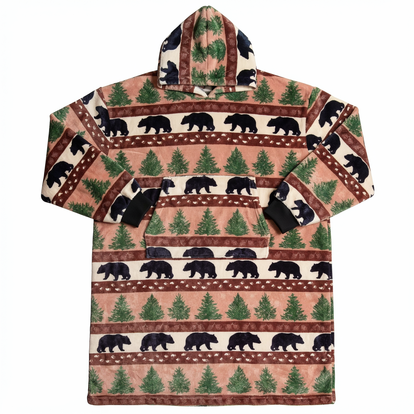 Prints and Pinecones Hooded Blanket