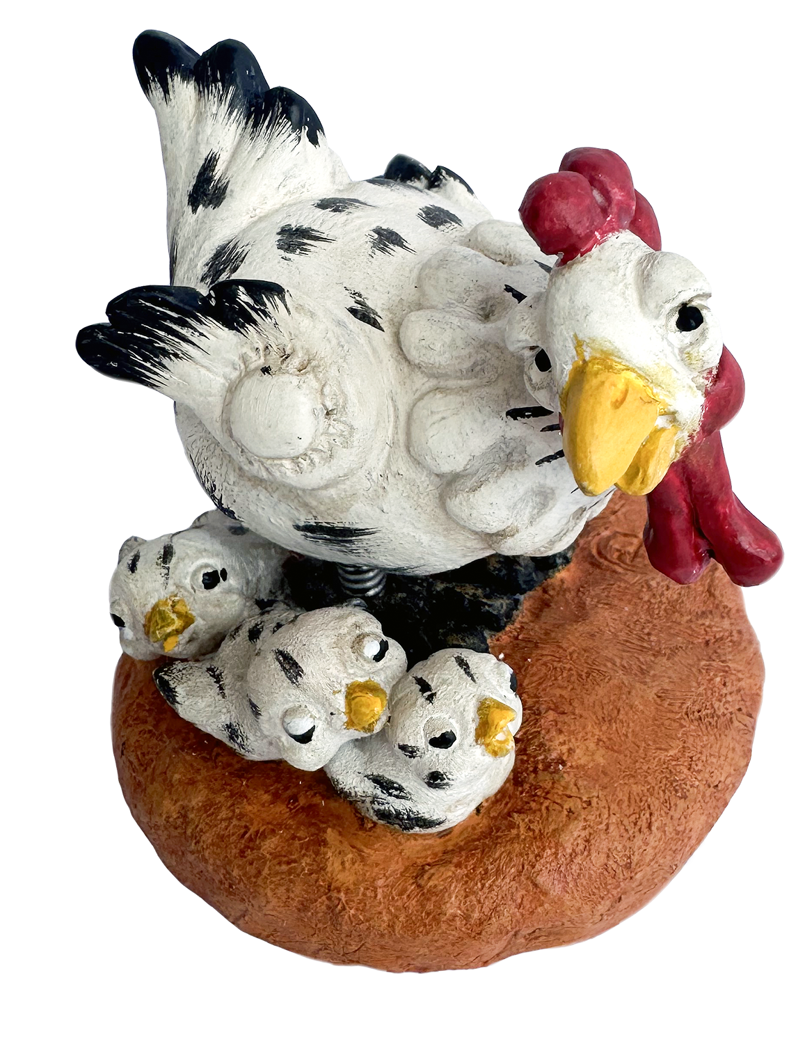 Hen with Chicks Figurine White