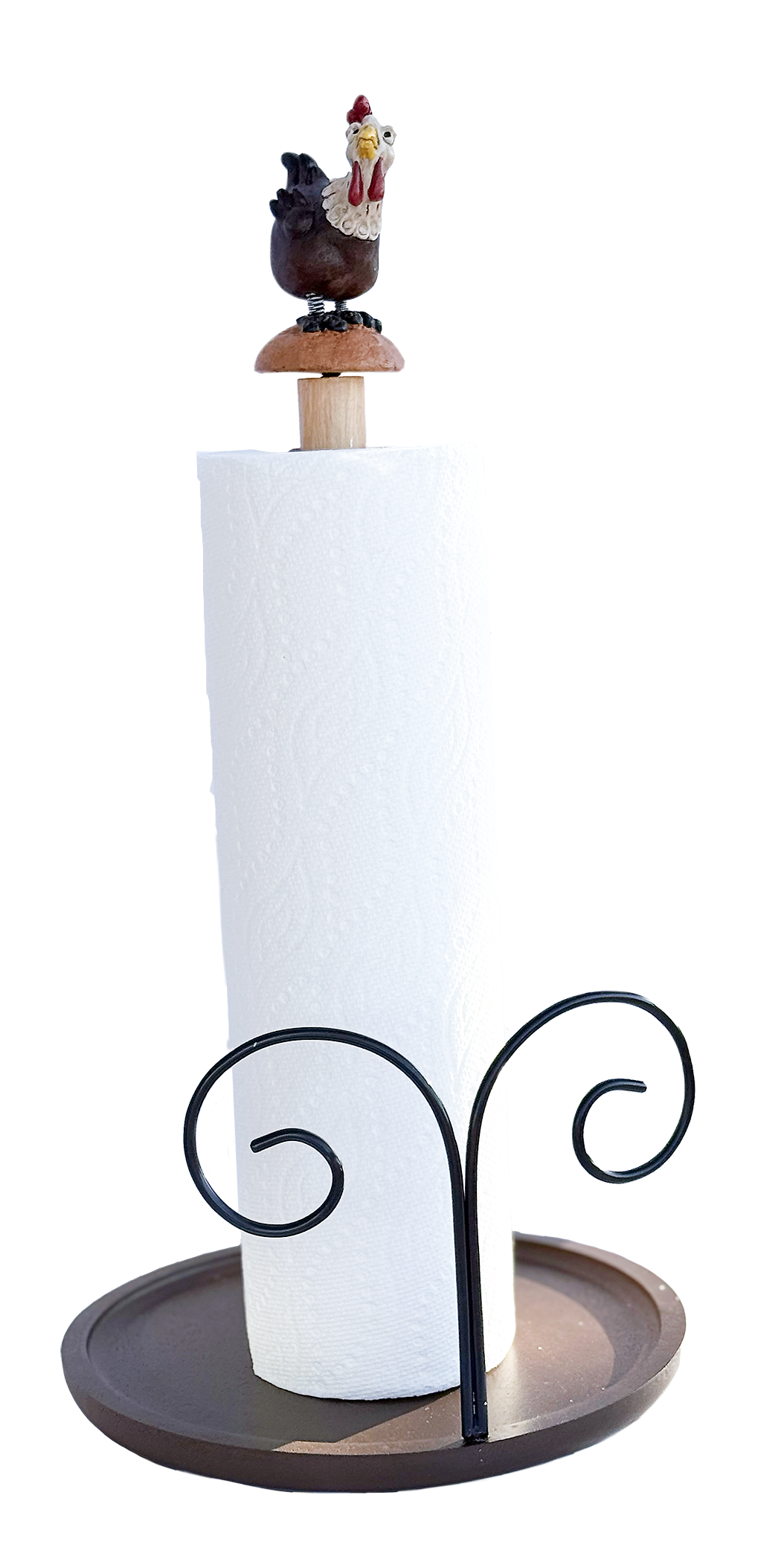 Helpful Hen Paper Towel Holder Brown