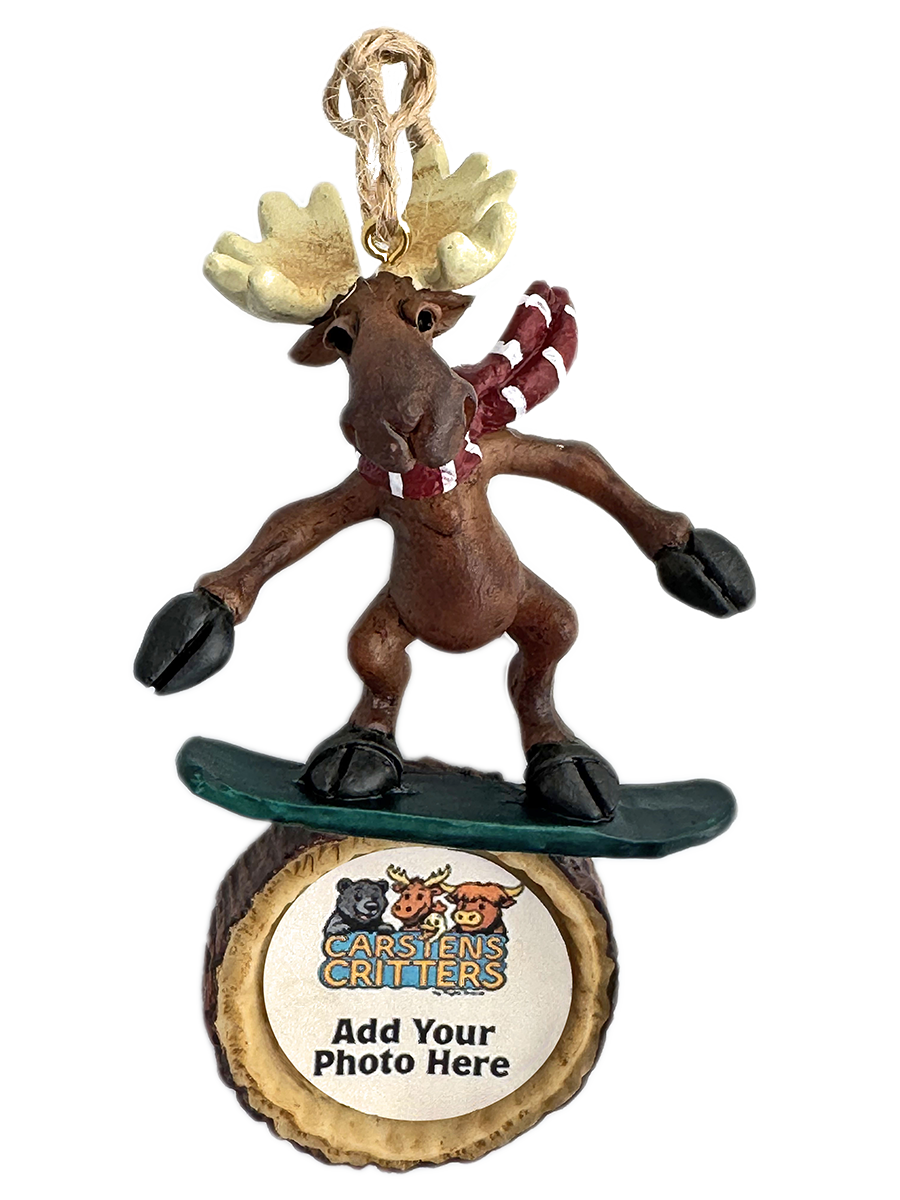 Snowboarder Moose Ornament