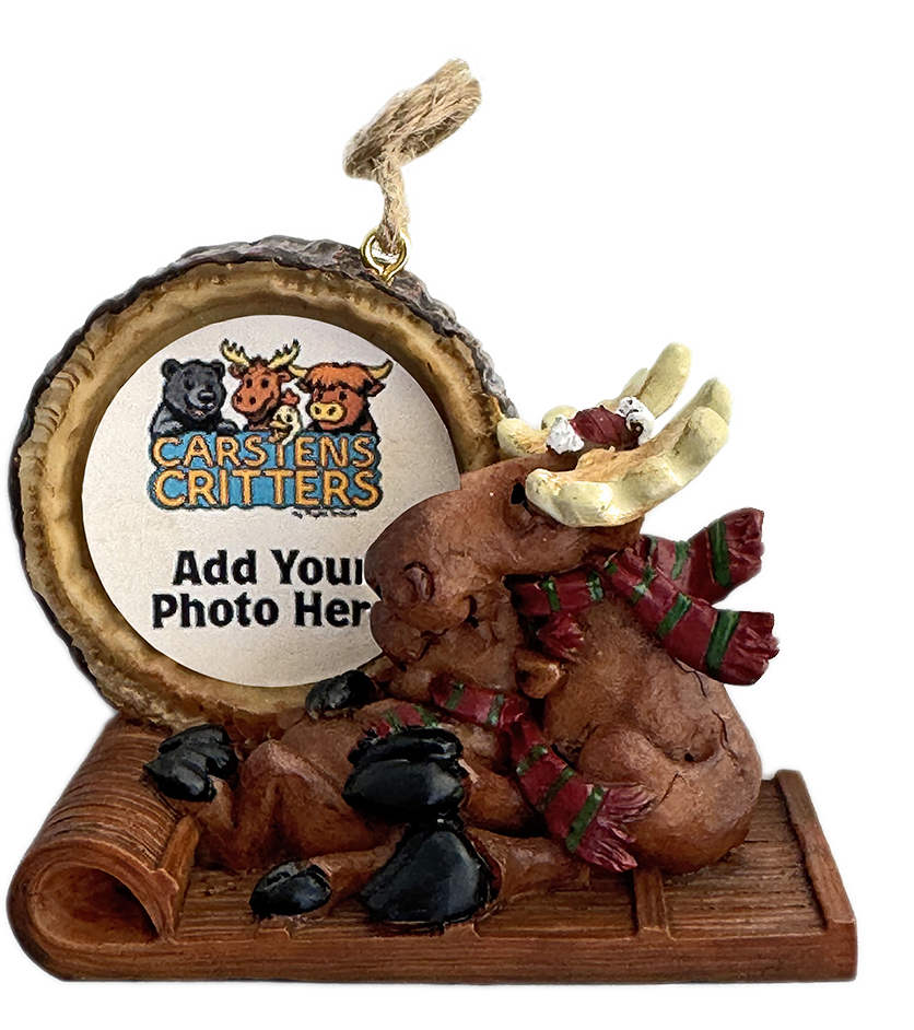 Sledding Moose Ornament