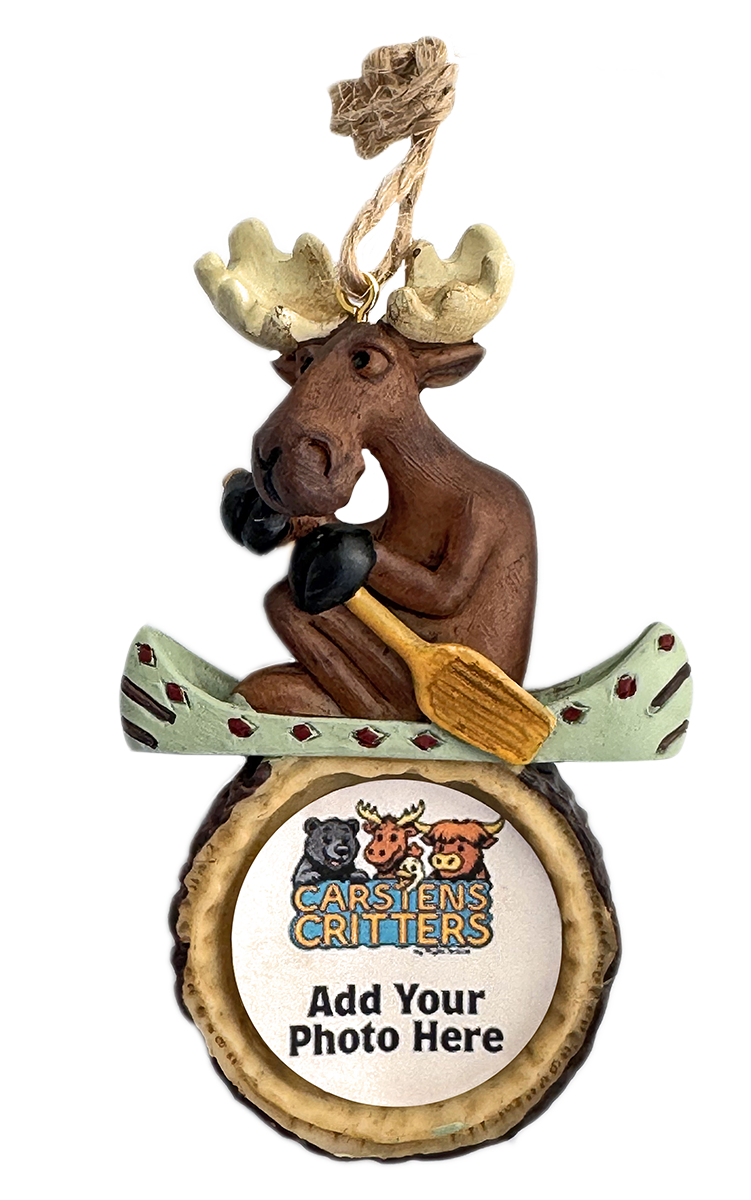 Canoe Moose Ornament