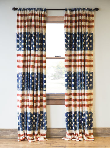 Wrangler Stars & Stripes USA American Flag Curtain Panels (Set of 2)