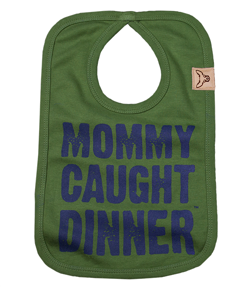 Olive Mommy Caught Dinner Bib