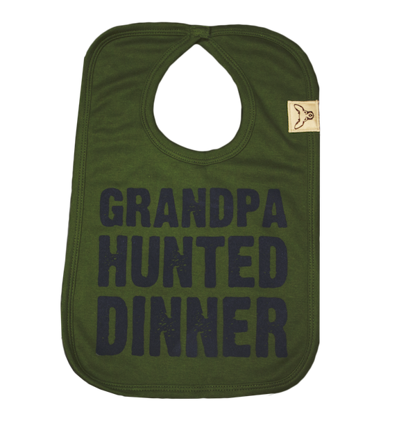 Olive Grandpa Hunted Dinner bib