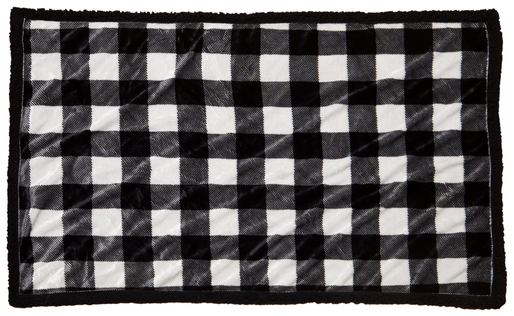 Black and White Lumberjack Plaid Dog Blanket
