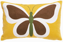 Load image into Gallery viewer, Butterfly on Yellow Throw Pillow