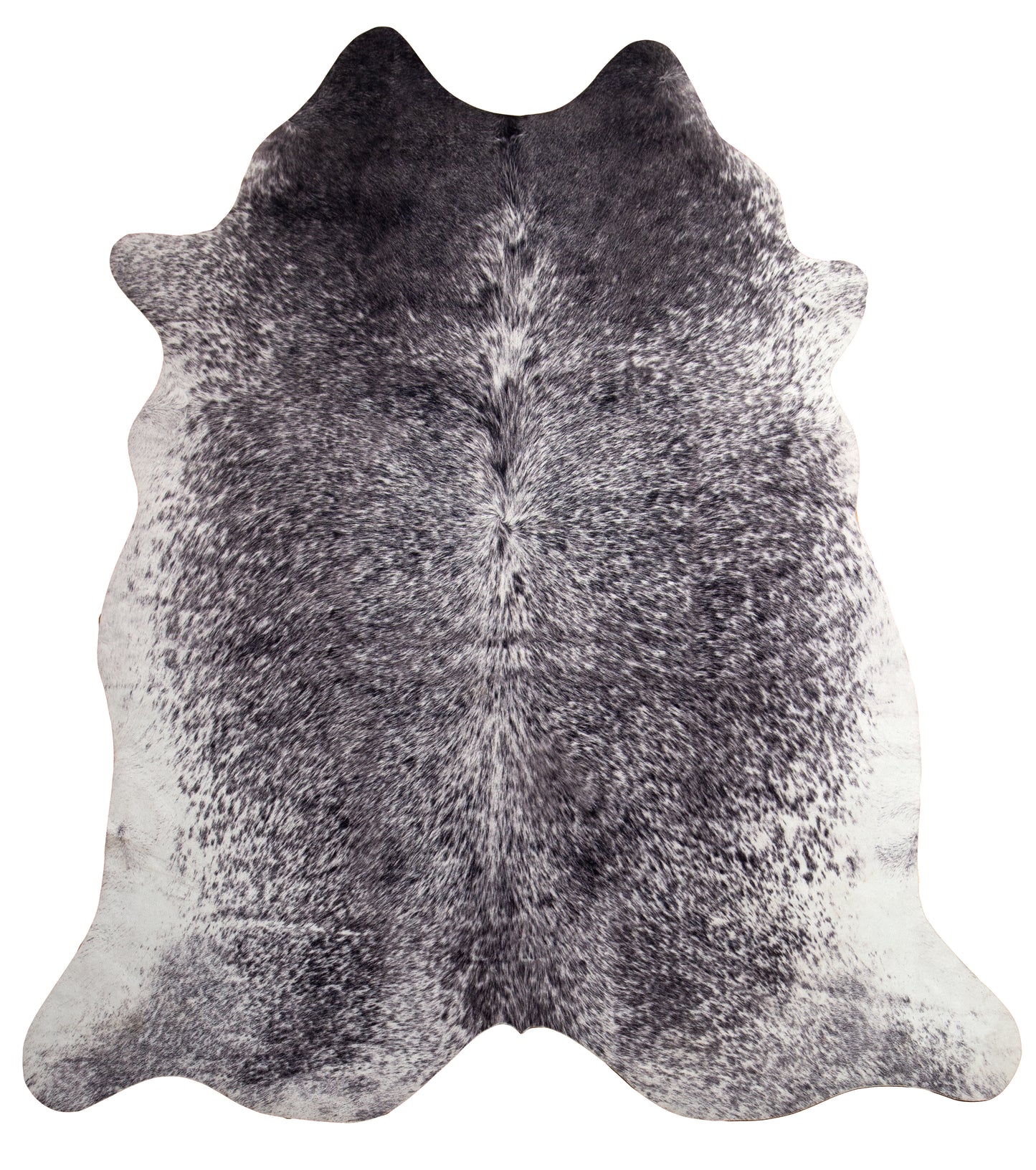 Faux Cowhide Print Rug, White Brindle