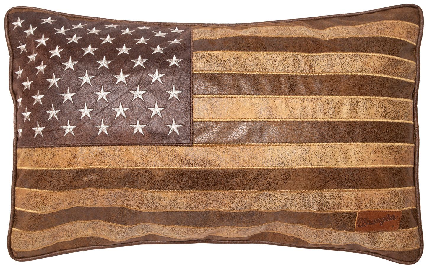 American Flag Faux Leather Pillow