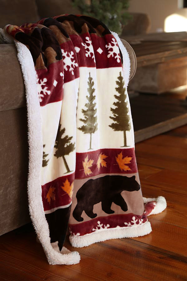 Tall Pine Plush Sherpa Throw