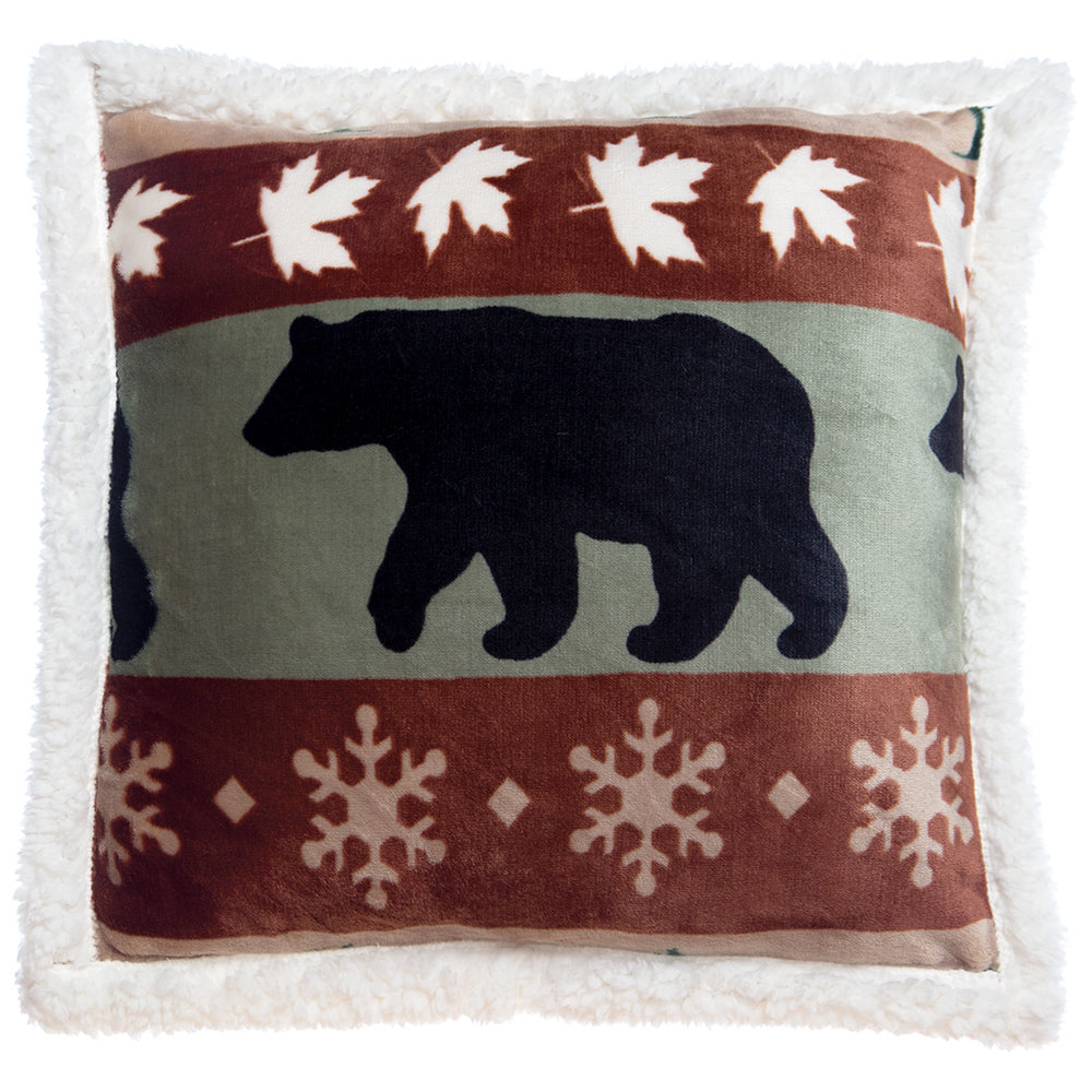 Mint Green Cascade Ridge Bear Pillow 18x18