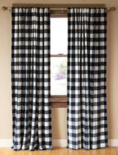 Load image into Gallery viewer, Black &amp; White Lumberjack Curtain Panels