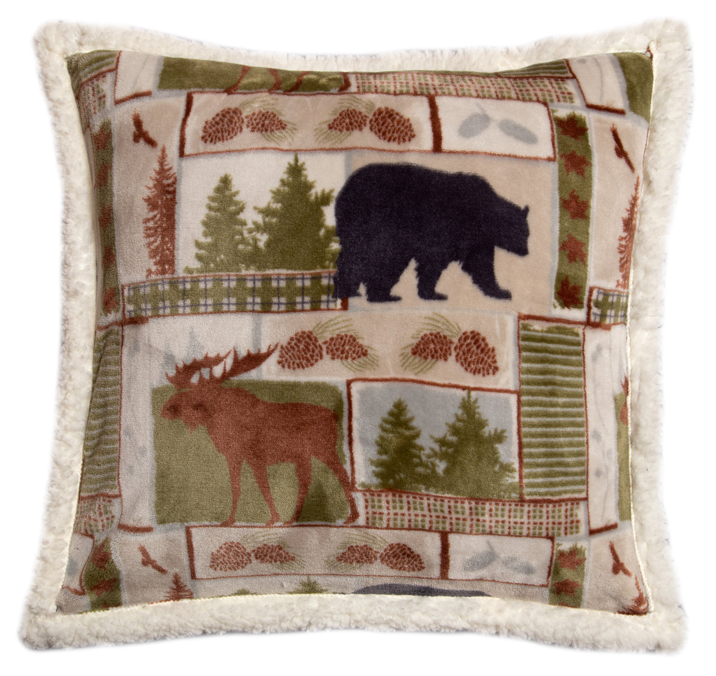 Vintage Lodge Plush Sherpa Pillow