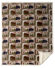 Load image into Gallery viewer, Vintage Lodge Sherpa Throw Blanket