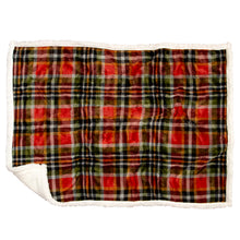 Load image into Gallery viewer, Rust and Sage Plaid Dog Blanket