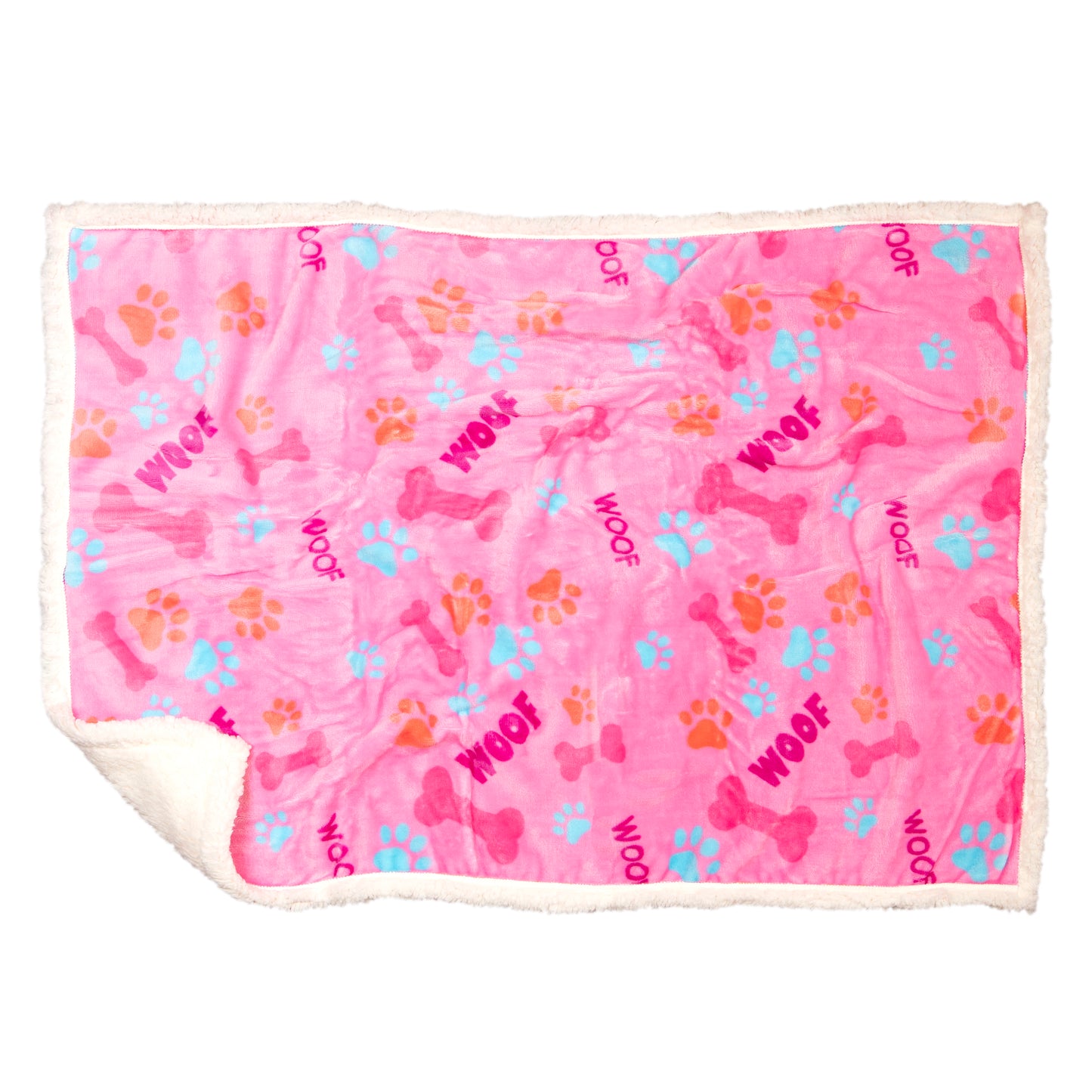 Pink Woof Dog Blanket