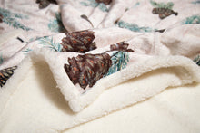 Load image into Gallery viewer, Pinecone Rustic Cabin Sherpa Throw Blanket 54x68
