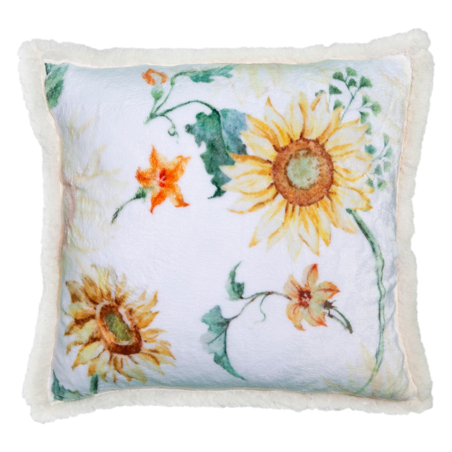 Sunflower Plush Sherpa Pillow