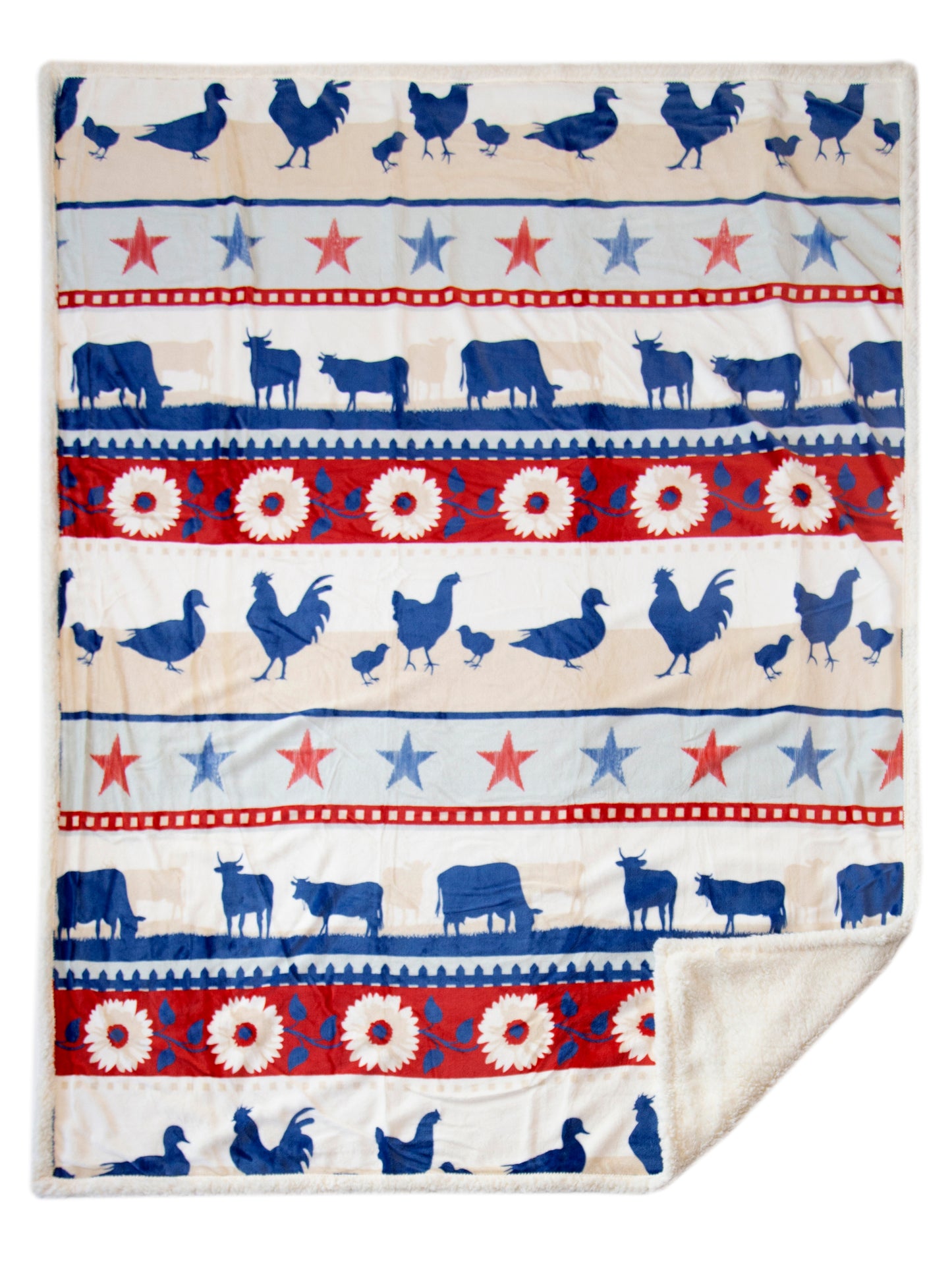 Farm Plush Sherpa Throw