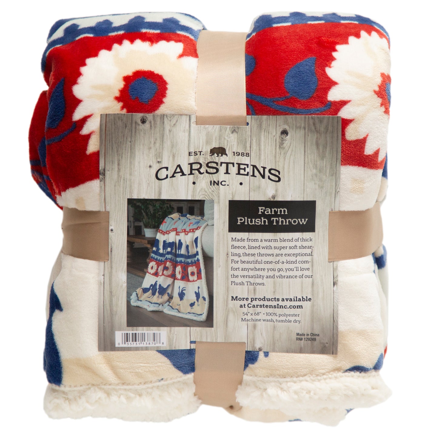 Farm Plush Sherpa Throw