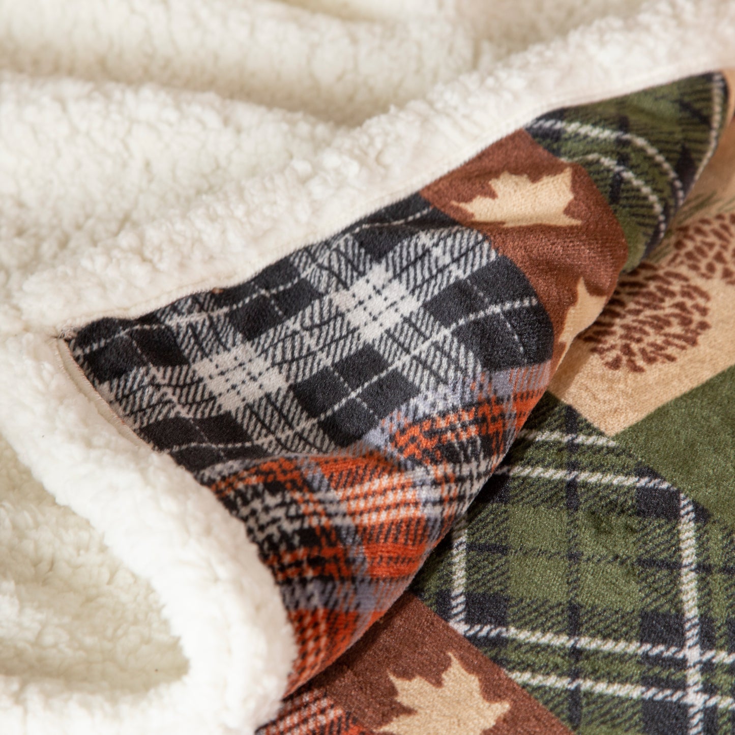 Tree Plaid Plush Sherpa Comforter Set