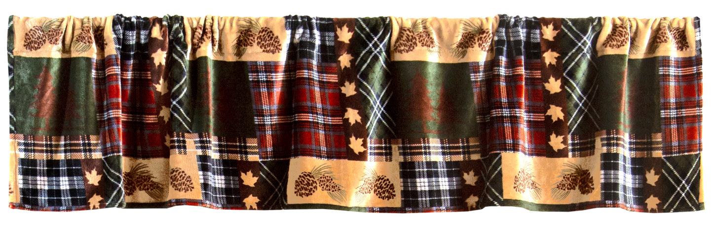 Tree Plaid Plush Valance
