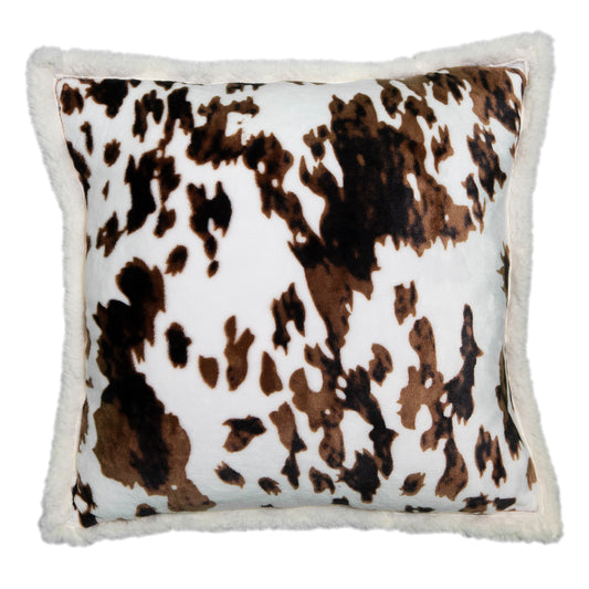 Wrangler® Tri-color Cowhide Plush Sherpa Pillow
