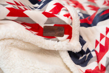 Load image into Gallery viewer, Red, White, and Blue Southwest Plush Throw