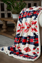 Load image into Gallery viewer, Red, White, and Blue Southwest Plush Throw