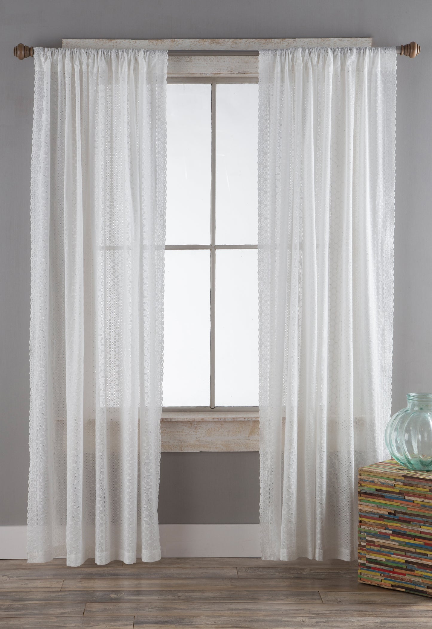 White Eyelet Lace Curtains