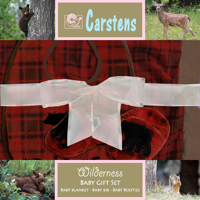 Red Plaid Boxed Baby Gift Set