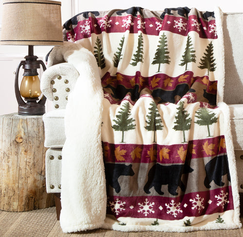 Tall Pine Plush Sherpa Throw