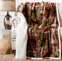 Load image into Gallery viewer, Patchwork Lodge Plush Sherpa Throw