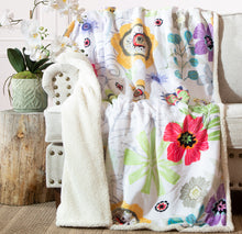 Load image into Gallery viewer, Wildflowers Plush Sherpa Throw