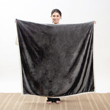 Load image into Gallery viewer, Grey Plush Sherpa Throw