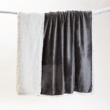 Load image into Gallery viewer, Grey Plush Sherpa Throw